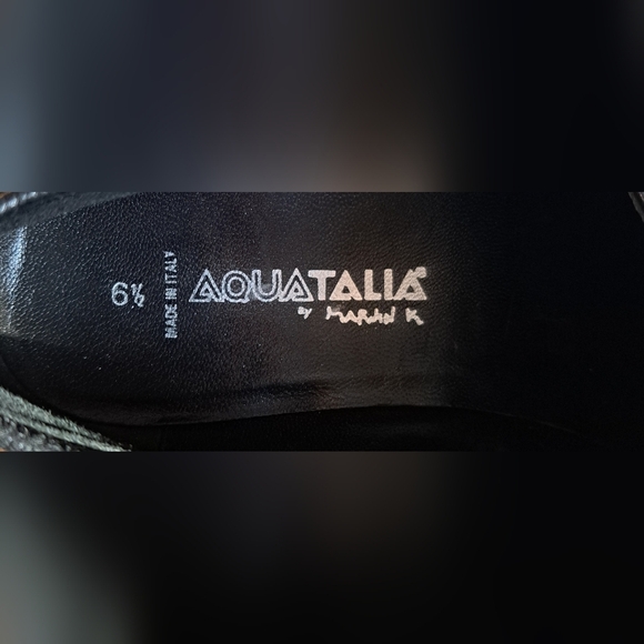 NWOT Aquatalia Feliciana Black Smooth Leather Chunky Preppy Loafer Shoe SZ 6.5 - Picture 8 of 10